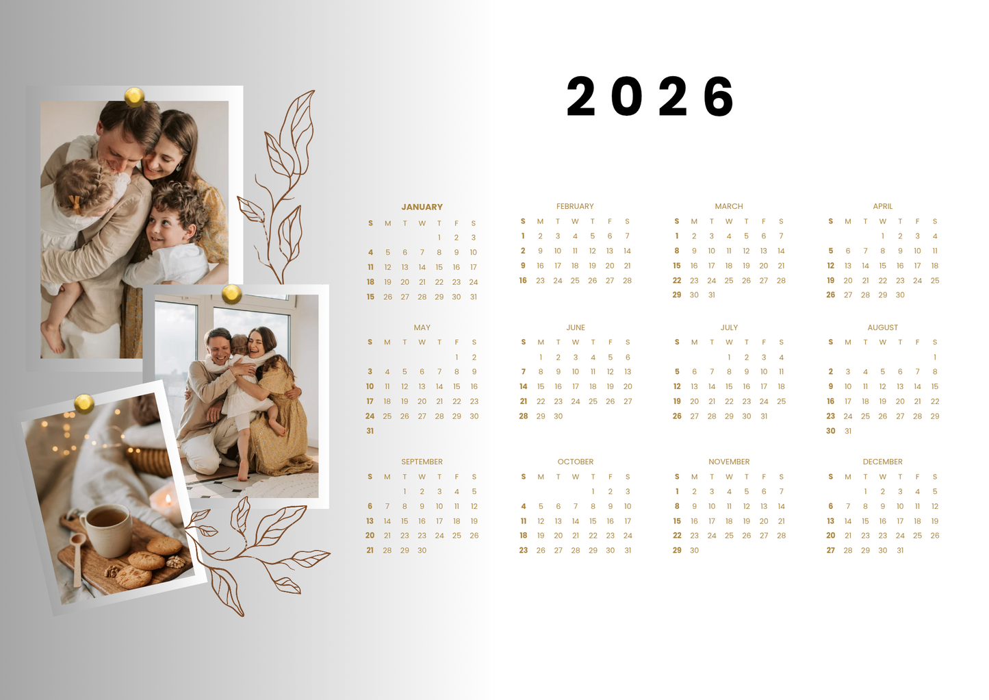 Magnetic custom calendar A4